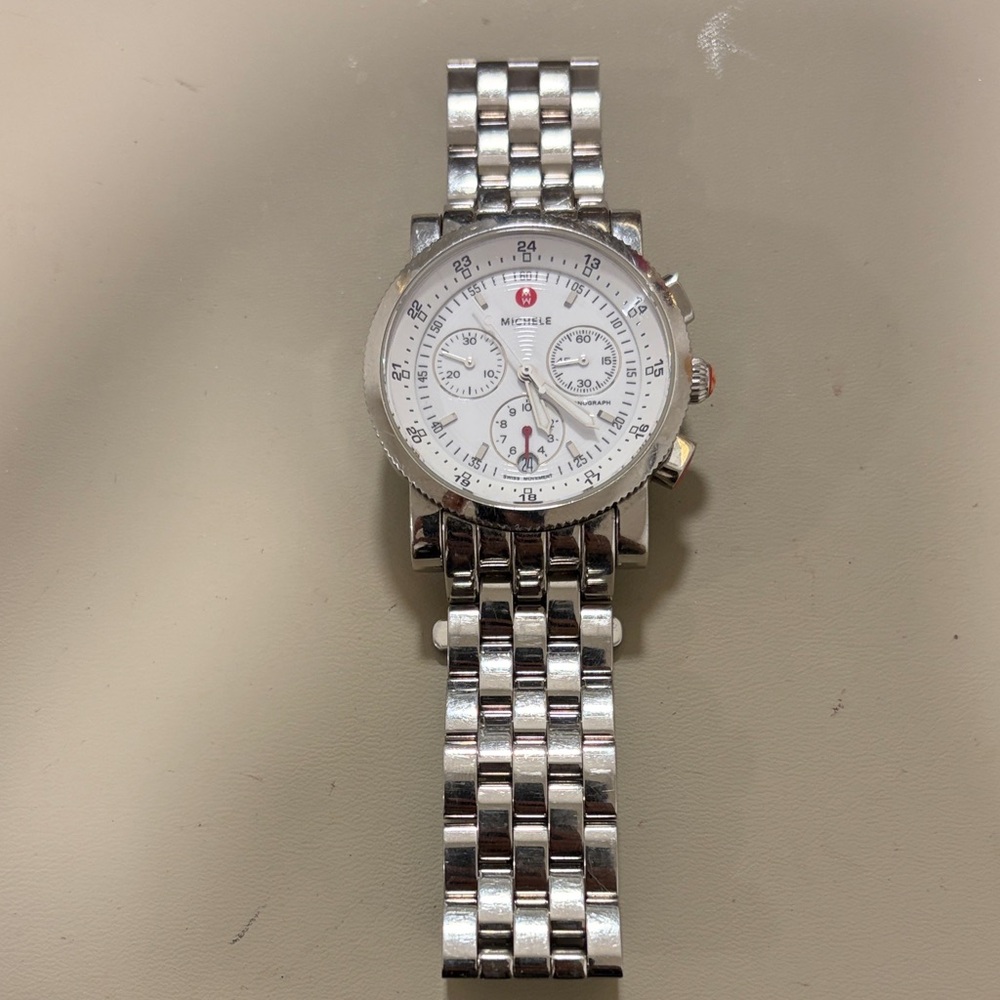 Michele Stainless Steel Chronograph Timepiece